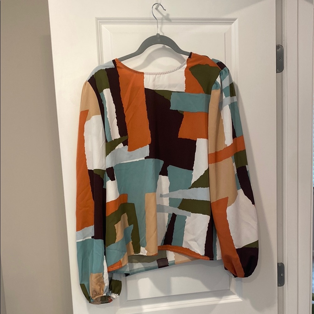 SHEIN Multicolor Abstract Blouse